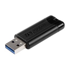 Verbatim PinStripe USB Drive 128GB - Fast USB 3.2 Gen 1 Storage, Sleek Black Design
